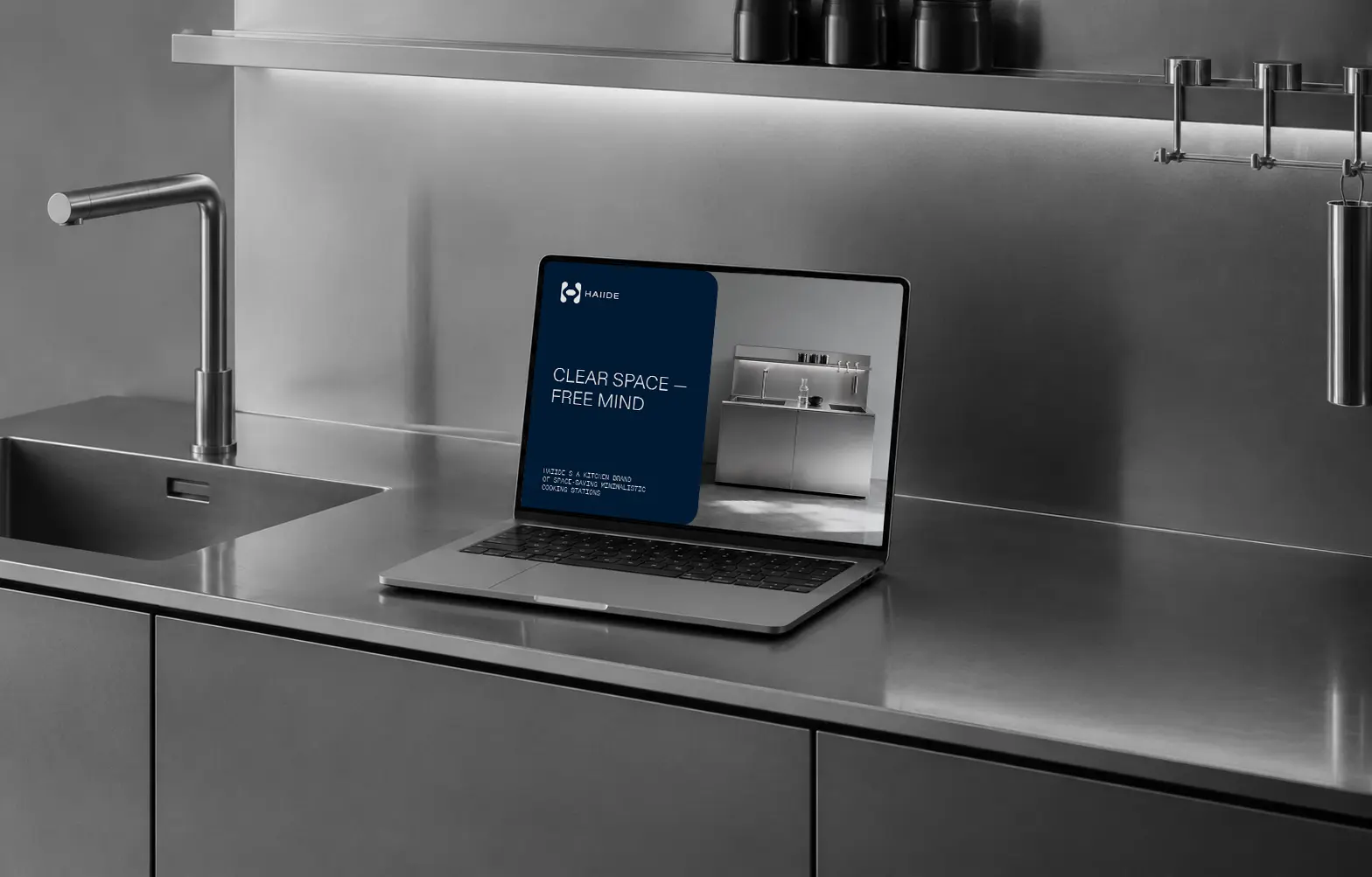 Haiide website on a kitchen counter